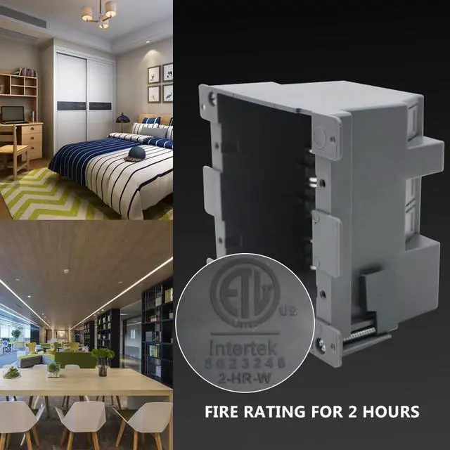 Alt view image 5 of 7 - MAKERELE 2 Gang Old Work Electrical Outlet Box| 26 cu.Inch (3 Pack) | Double Outlet Box|Adjustable Outlet Box for Switches| ETL Tested| 2 Hours Fire Safety and Home Improvement