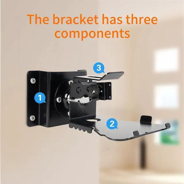 Alt view image 4 of 6 - shinar Metal Wall Mount ONLY for Echo Show 5 (3rd Generation) - Swivels up to 360° / Tilts -70° / +70°,Mount Stand Compatible with Show 5 (3rd Gen) with Wiremanagement (Black)