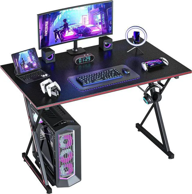 Main image of CubiCubi Gaming Desk 32 Inch PC Computer Desk, Home Office Desk Table Gamer Workstation, Simple Game Table, Black