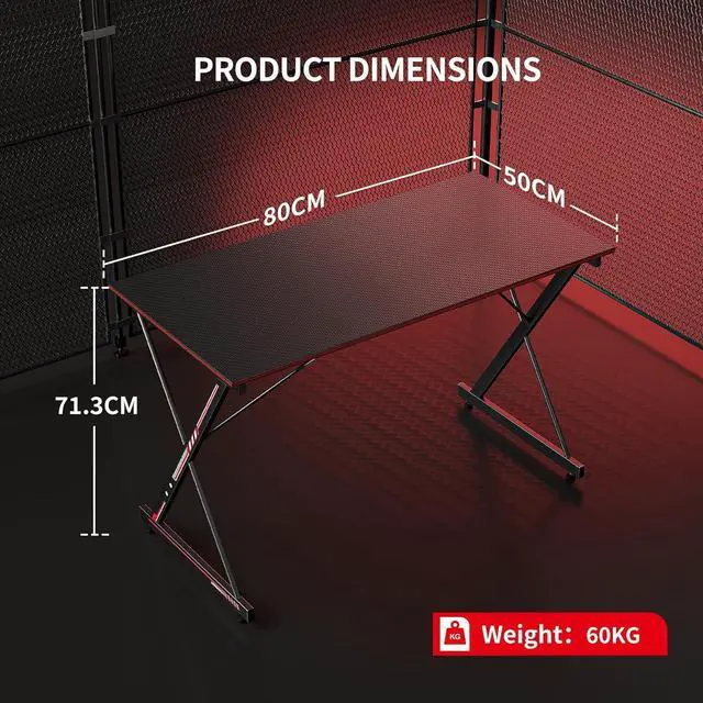 Alt view image 3 of 7 - CubiCubi Gaming Desk 32 Inch PC Computer Desk, Home Office Desk Table Gamer Workstation, Simple Game Table, Black