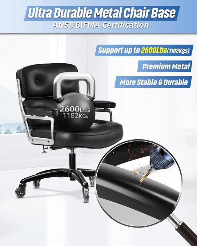 Alt view image 5 of 7 - Sytopia 28" Heavy-Duty Office Chair Base Replacement with Wheels (Set of 5), Metal Base with Casters, Total Height: 7.5" (18.9 cm), Compatible with 2" Gas Cylinder