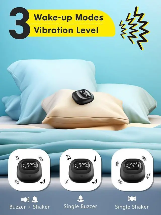 Alt view image 5 of 7 - ROCAM Vibrating Alarm Clock Bed Shaker, Rechargeable 3000mAh Battery