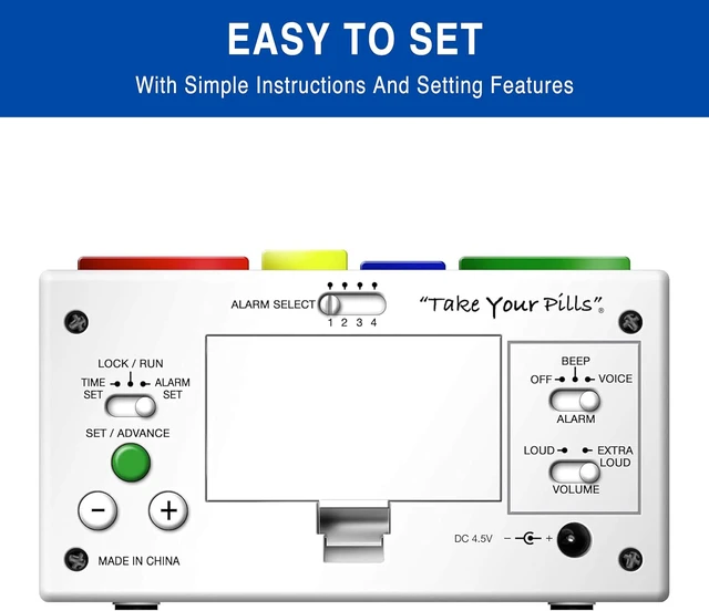 Alt view image 6 of 7 - Digital Talking Medication Alarm Clock for Seniors