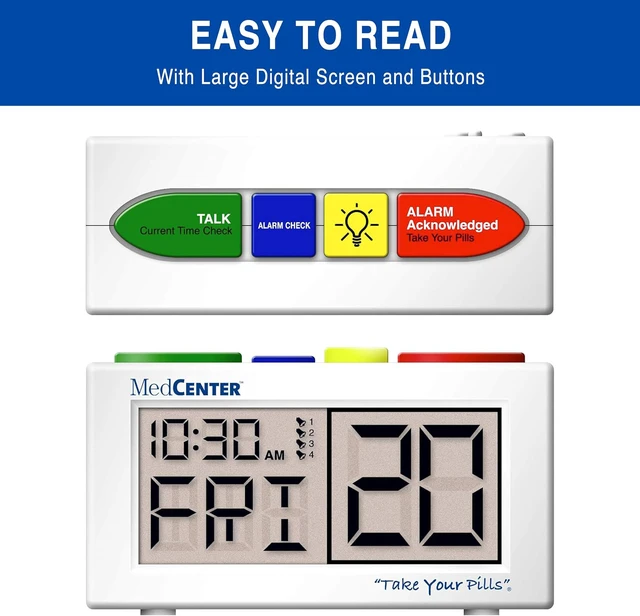 Alt view image 5 of 7 - Digital Talking Medication Alarm Clock for Seniors