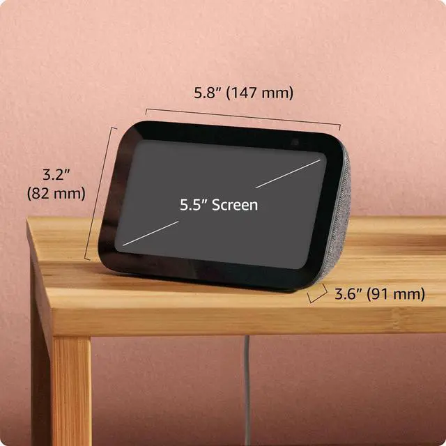 Alt view image 3 of 7 - Echo Show 5 (newest model), Smart display with 2x the bass and clearer sound, Charcoal