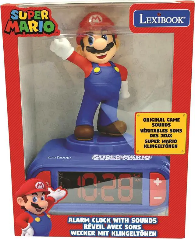 Alt view image 5 of 6 - LEXIBOOK, Super Mario, Mario Nightlight Alarm Clock, Sounds and Melodies, LCD Backlit Screen, Luminous, Snooze, Blue, RL800NI