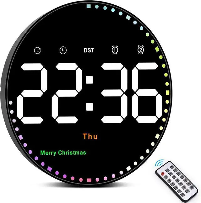 Main image of SZELAM Digital Wall Clock,10" Digital Clock Large Display with Remote Control,Adjustable Brightness, Calendar, Temperature, 12/24 H, for Living Room Office Bedroom Elderly Adults
