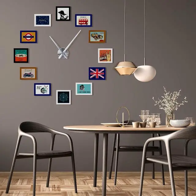 Alt view image 2 of 7 - Lafocuse Silent 24 Inch DIY Wall Clock with Large Clock Hands and Motor Kit, DIY 12888 Clock Movement Mechanism Replacement with 12 Inch Long Minute Hands, Silver