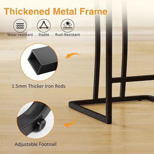Alt view image 6 of 7 - LSSPAID 24.8 inch Bar Stools Set of 4, Upholstered Fabric Counter Height Barstools, Modern Kitchen Island Chairs with Footrest and Black Metal Legs, Grey