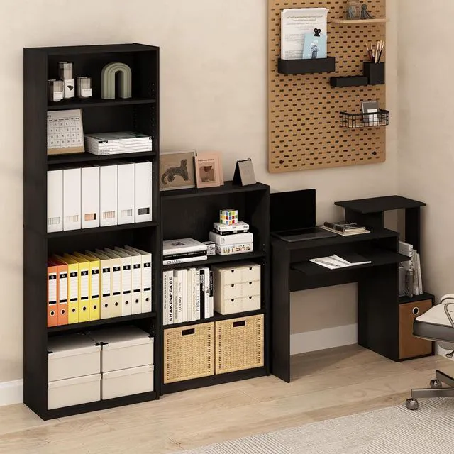 Alt view image 4 of 7 - Furinno Econ Multipurpose Home Office Computer Writing Desk, Black/Brown