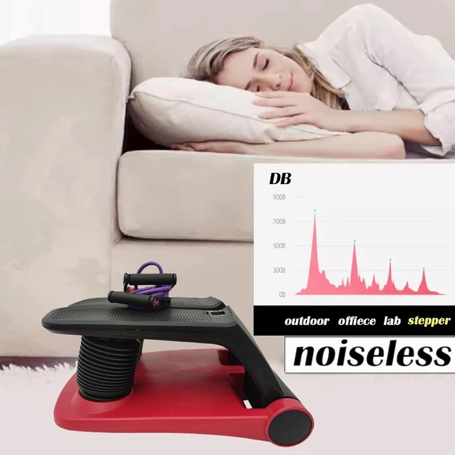 Alt view image 3 of 7 - INTBUYING Mini Twist Stepper for Exercise Workout at Home with Resistance Bands Quiet Step Machine Portable with LCD Monitor and Non-Slip Pedals for Gym Home