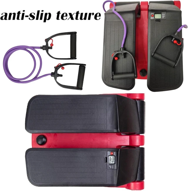 Alt view image 7 of 7 - INTBUYING Mini Twist Stepper for Exercise Workout at Home with Resistance Bands Quiet Step Machine Portable with LCD Monitor and Non-Slip Pedals for Gym Home