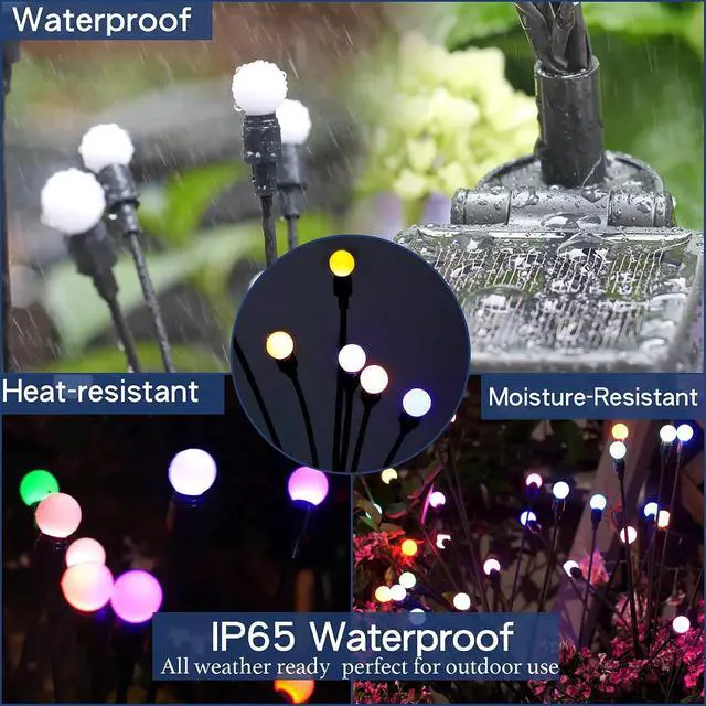 Alt view image 4 of 6 - TONULAX Solar Garden Lights, Starburst Swaying Light - Swaying When Wind Blows, Solar Lights Outdoor Decorative, Color Changing RGB Light for Yard Patio Pathway Decoration(2 Pack)