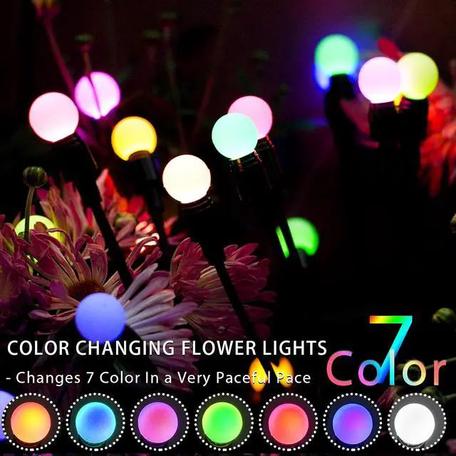 Alt view image 6 of 6 - TONULAX Solar Garden Lights, Starburst Swaying Light - Swaying When Wind Blows, Solar Lights Outdoor Decorative, Color Changing RGB Light for Yard Patio Pathway Decoration(2 Pack)