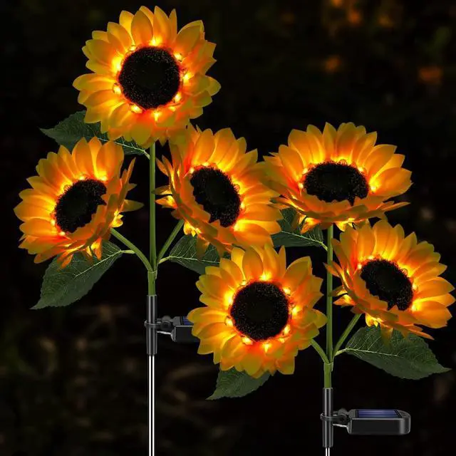 Main image of Solar Sunflower Lights Flowers Outdoor Waterproof for Yard Garden Cemetery