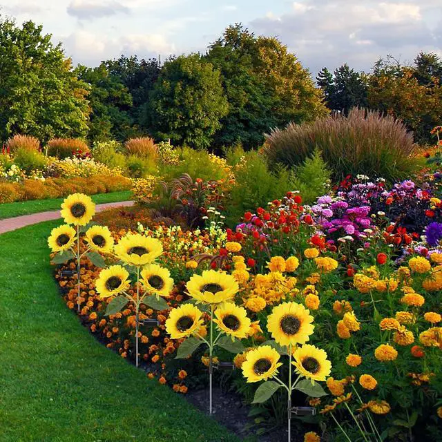 Alt view image 7 of 7 - Solar Sunflower Lights Flowers Outdoor Waterproof for Yard Garden Cemetery
