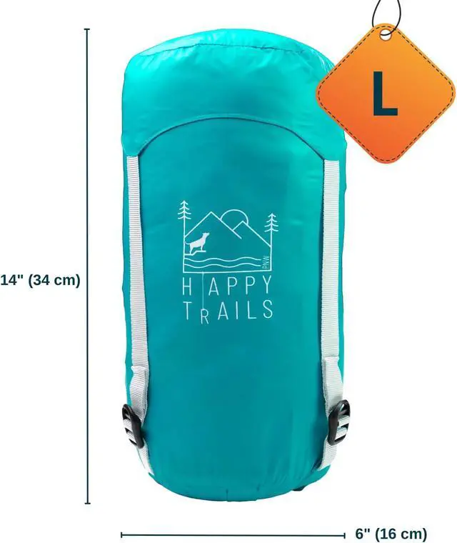 Alt view image 3 of 7 - Ultralight Dog Sleeping Bag for Backpacking-Outdoor Dog Bed for Hiking-Packable Sleeping Bag for Dogs-Dog Travel Bed (Glacial Blue | Large)