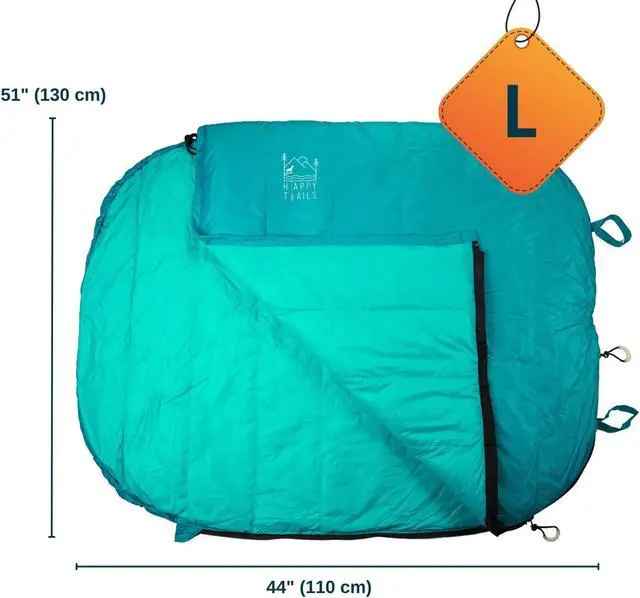 Alt view image 4 of 7 - Ultralight Dog Sleeping Bag for Backpacking-Outdoor Dog Bed for Hiking-Packable Sleeping Bag for Dogs-Dog Travel Bed (Glacial Blue | Large)