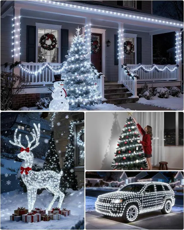 Alt view image 7 of 7 - Solar Rope Lights, 66FT 200LED 1800mAh Outdoor IP67 String Lights (White)