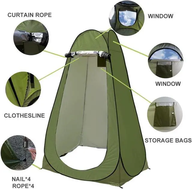 Alt view image 4 of 7 - Privacy Shower Tent, 47.2" Wx74.8 H Pop up Portable Camping Tent