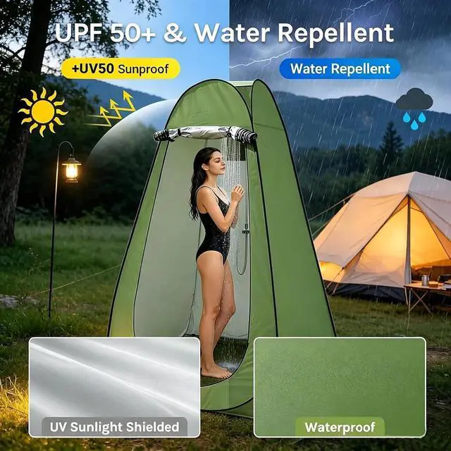 Alt view image 2 of 7 - Privacy Shower Tent, 47.2" Wx74.8 H Pop up Portable Camping Tent