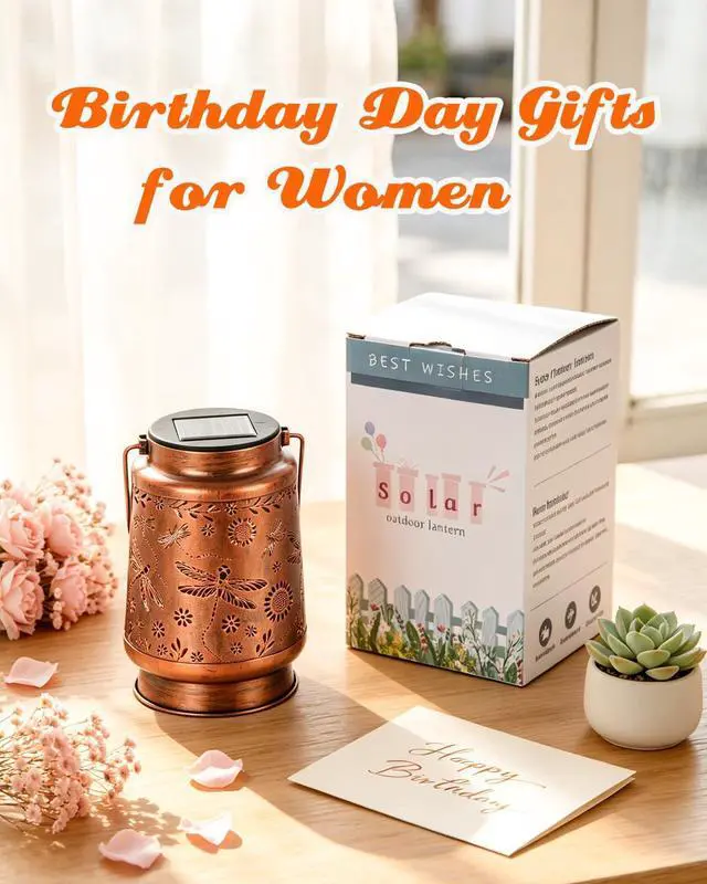 Alt view image 2 of 7 - ANYTALK Birthday Gifts for Women Mom Grandma, Dragonfly Solar Lanterns Outdoor Waterproof, Hanging Solar Lights for Yard, Patio, Porch, Garden Decor