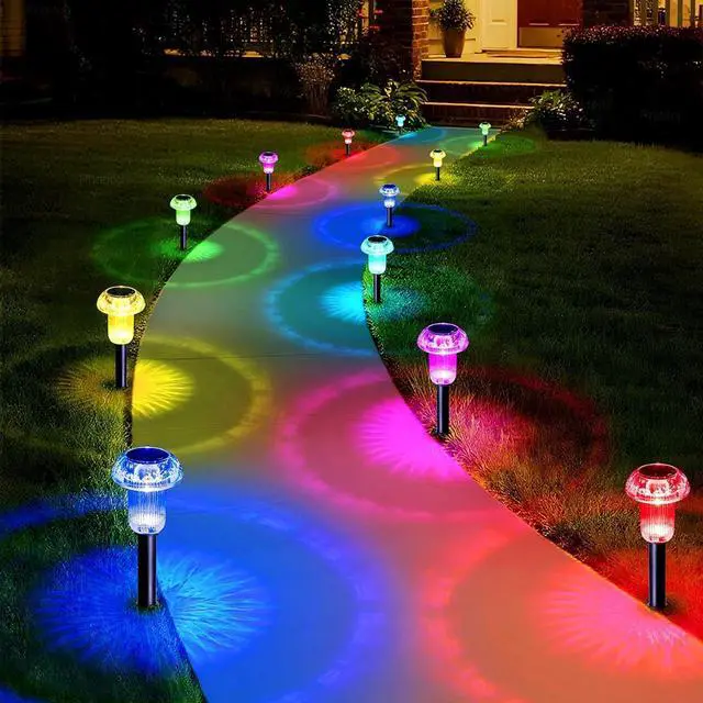 Main image of Priddop Solar Lights Outdoor Waterproof 8 Pack Garden Decor Color Changing