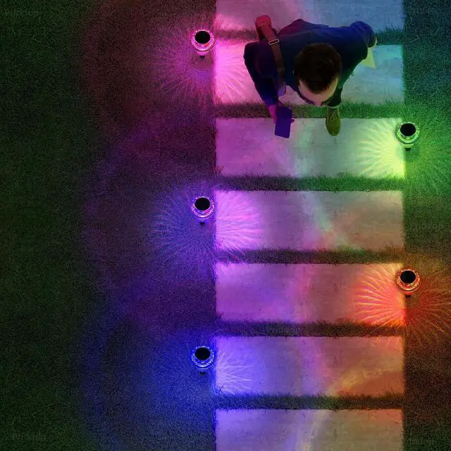 Alt view image 6 of 7 - Priddop Solar Lights Outdoor Waterproof 8 Pack Garden Decor Color Changing