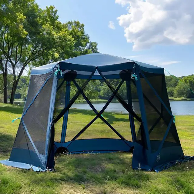 Alt view image 2 of 7 - TIMBER RIDGE Easy Pop Up Gazebo Canopy Tent for Camping, 11.5 X 9.8 Ft