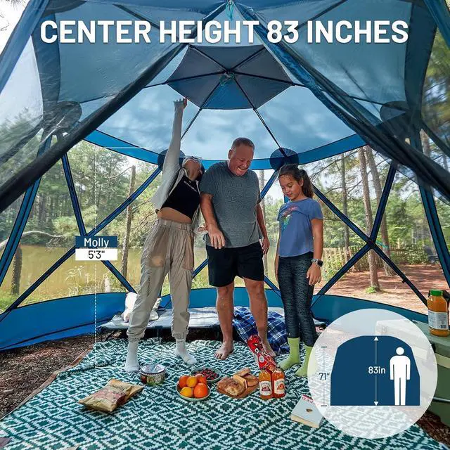 Alt view image 4 of 7 - TIMBER RIDGE Easy Pop Up Gazebo Canopy Tent for Camping, 11.5 X 9.8 Ft