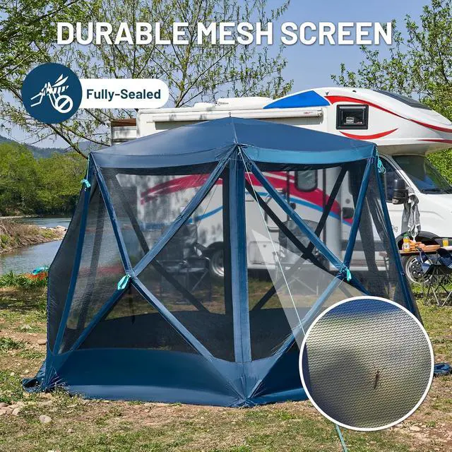 Alt view image 5 of 7 - TIMBER RIDGE Easy Pop Up Gazebo Canopy Tent for Camping, 11.5 X 9.8 Ft