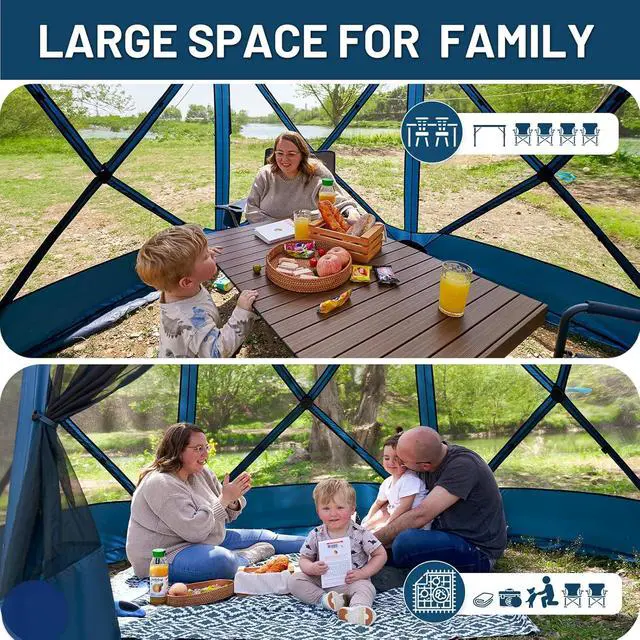 Alt view image 6 of 7 - TIMBER RIDGE Easy Pop Up Gazebo Canopy Tent for Camping, 11.5 X 9.8 Ft