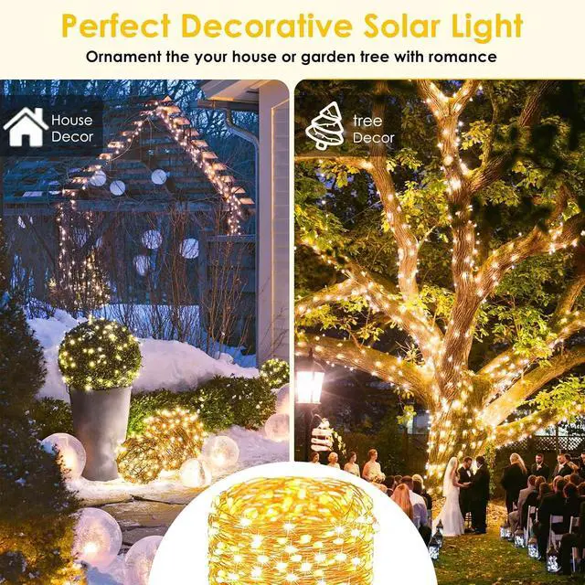 Alt view image 3 of 7 - Solar String Lights Outdoor, 2 Pack 400LED 144FT Extra-Long Fairy Lights