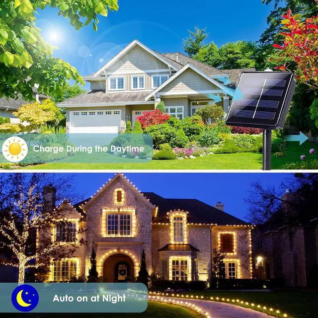 Alt view image 4 of 7 - Solar String Lights Outdoor, 2 Pack 400LED 144FT Extra-Long Fairy Lights