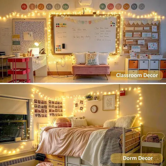 Alt view image 4 of 7 - JMEXSUSS Remote Control String Lights Battery Operated Classroom Lights
