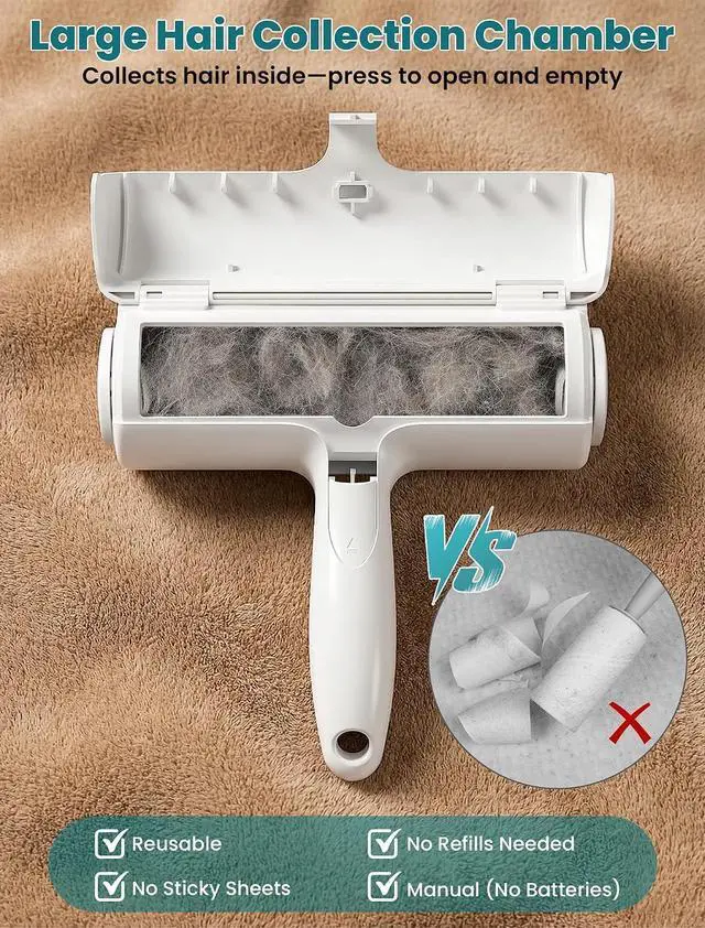 Alt view image 7 of 7 - DELOMO Pet Hair Remover Roller, Reusable Lint Roller for Dog and Cat Hair