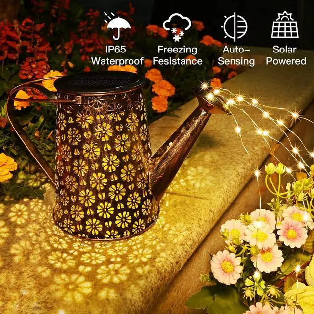 Alt view image 2 of 6 - Solar Garden Lights Watering Can Lights Outdoor Garden Decor