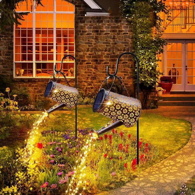 Alt view image 6 of 6 - Solar Garden Lights Watering Can Lights Outdoor Garden Decor