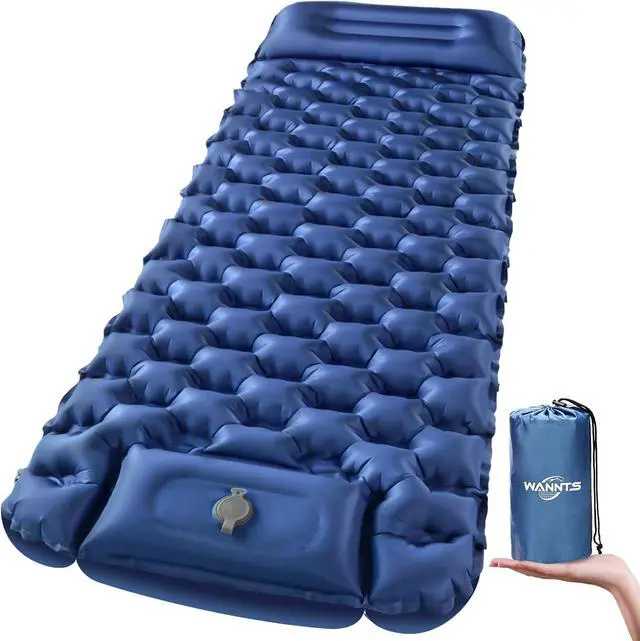 Main image of WANNTS Ultralight Sleeping Pad with Pillow & Built-in Pump for Camping