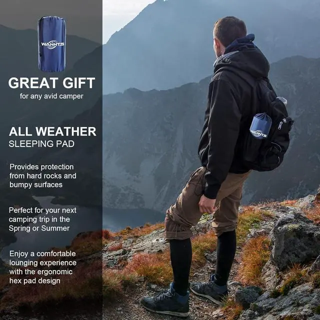 Alt view image 7 of 7 - WANNTS Ultralight Sleeping Pad with Pillow & Built-in Pump for Camping