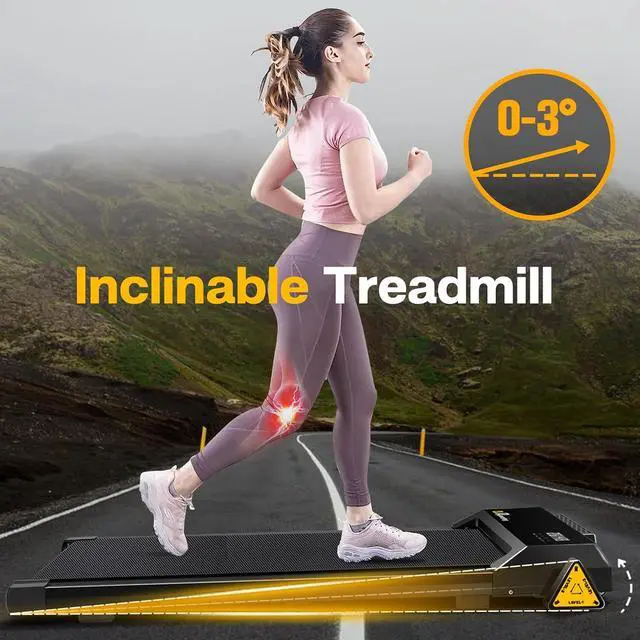 Alt view image 2 of 7 - Under Desk Treadmill, Walking Pad for Home/Office, Portable Walking Treadmill 2.5HP, Walking Jogging Machine with 265 lbs Weight Capacity Remote Control LED Display