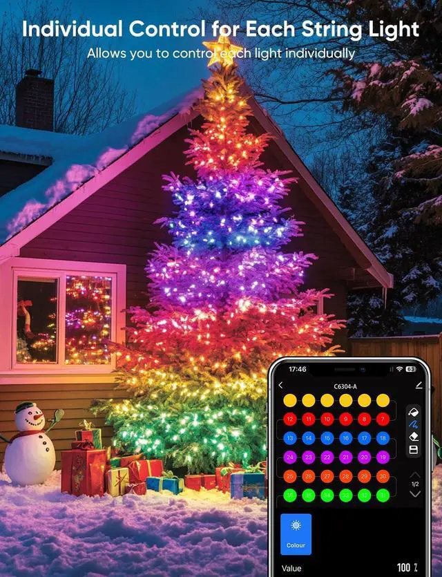 Alt view image 2 of 7 - APPECK Outdoor String Lights 76FT with 200 LEDs, RGB Outdoor Patio Lights