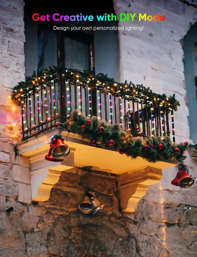 Alt view image 3 of 7 - APPECK Outdoor String Lights 76FT with 200 LEDs, RGB Outdoor Patio Lights