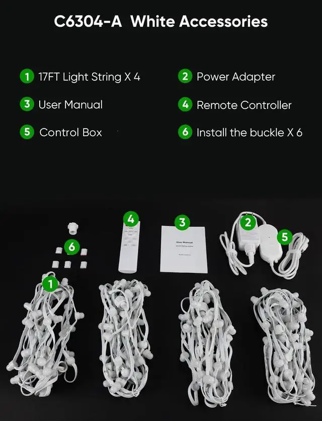 Alt view image 7 of 7 - APPECK Outdoor String Lights 76FT with 200 LEDs, RGB Outdoor Patio Lights