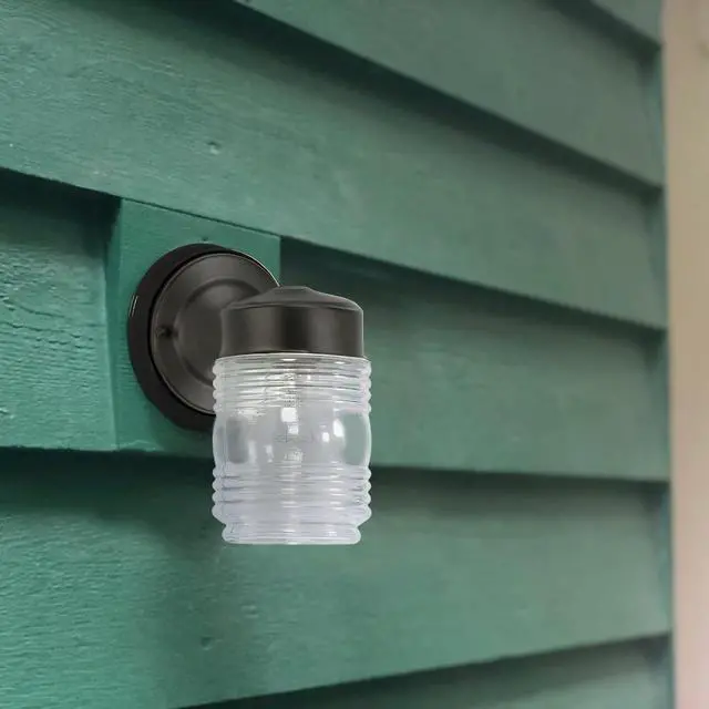Alt view image 5 of 7 - Design House Jelly Jar Outdoor Wall Light, Matte Black
