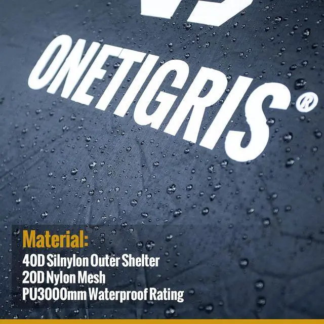 Alt view image 4 of 7 - OneTigris COMETA Camping Tent, Detachable Inner Mesh Tent & Portable Carry Bag Included, Easy Setup, Waterproof Windproof Tunnel Tent for Outdoors Camping Canoeing Beach Travel Picnic