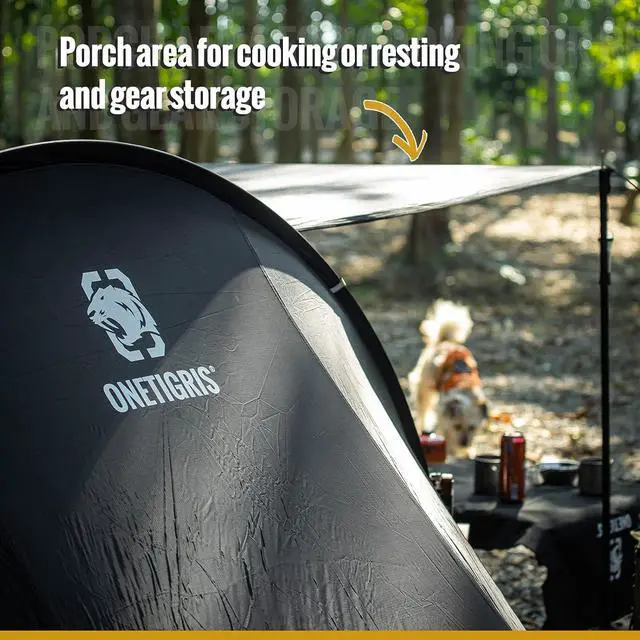 Alt view image 6 of 7 - OneTigris COMETA Camping Tent, Detachable Inner Mesh Tent & Portable Carry Bag Included, Easy Setup, Waterproof Windproof Tunnel Tent for Outdoors Camping Canoeing Beach Travel Picnic