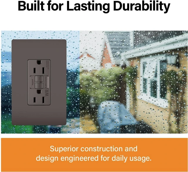 Alt view image 7 of 7 - Legrand radiant 15 Amp Weather Resistant GFCI Duplex Outlet Brown 1 Pack