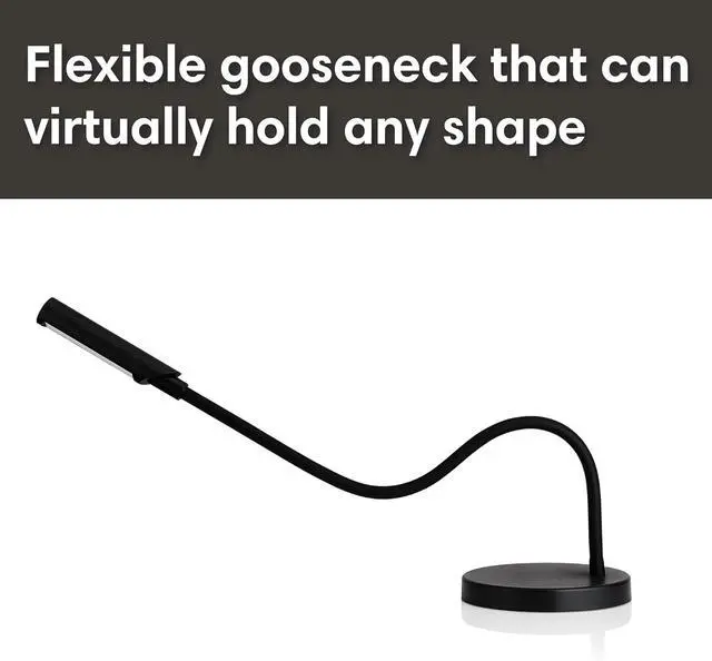 Alt view image 4 of 7 - Reliable UberLight Flex LED Task Light with Base, 9 Light Settings, Black