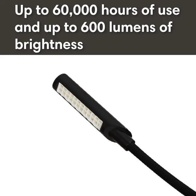 Alt view image 6 of 7 - Reliable UberLight Flex LED Task Light with Base, 9 Light Settings, Black